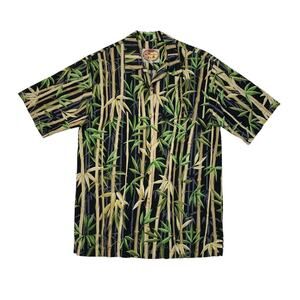 Vintage Newt At The Royal Shirt Men S Small Black Bamboo Hawaiian Island Aloha